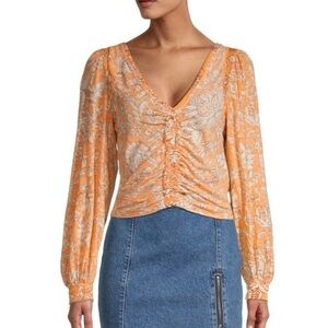 Free People Say the Word ruched long sleeve top